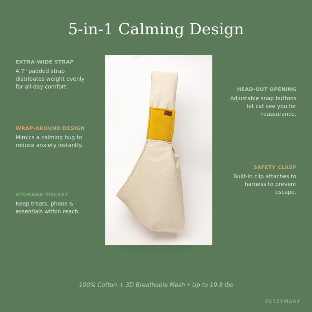 Comfort Sling Cat Carrier for Vet Visits & Stress-Free Transport