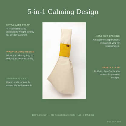 Comfort Sling Cat Carrier for Vet Visits & Stress-Free Transport