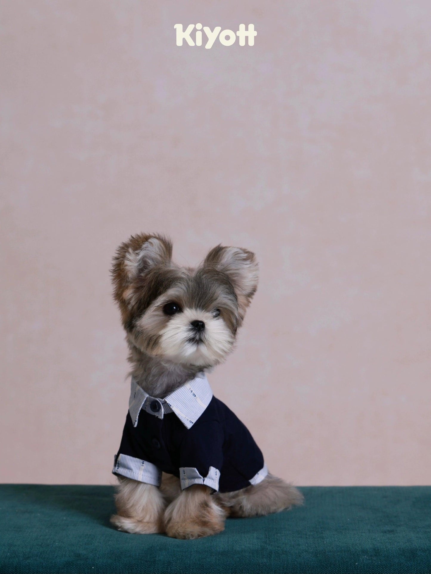 Fake two-piece shirt navy blue elegant little gentleman cute dog pet clothes