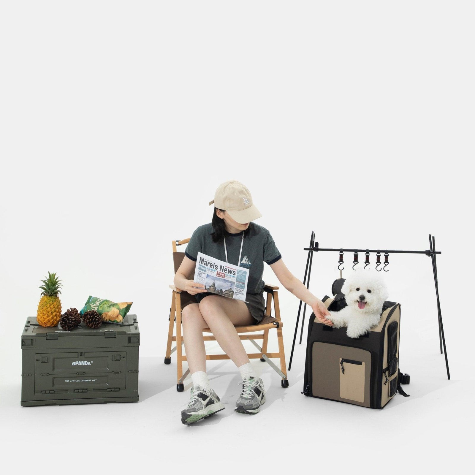 Backpack Pet Carrier (Foldable Tent both side) Features and Cushion Back Support - PetzyMart