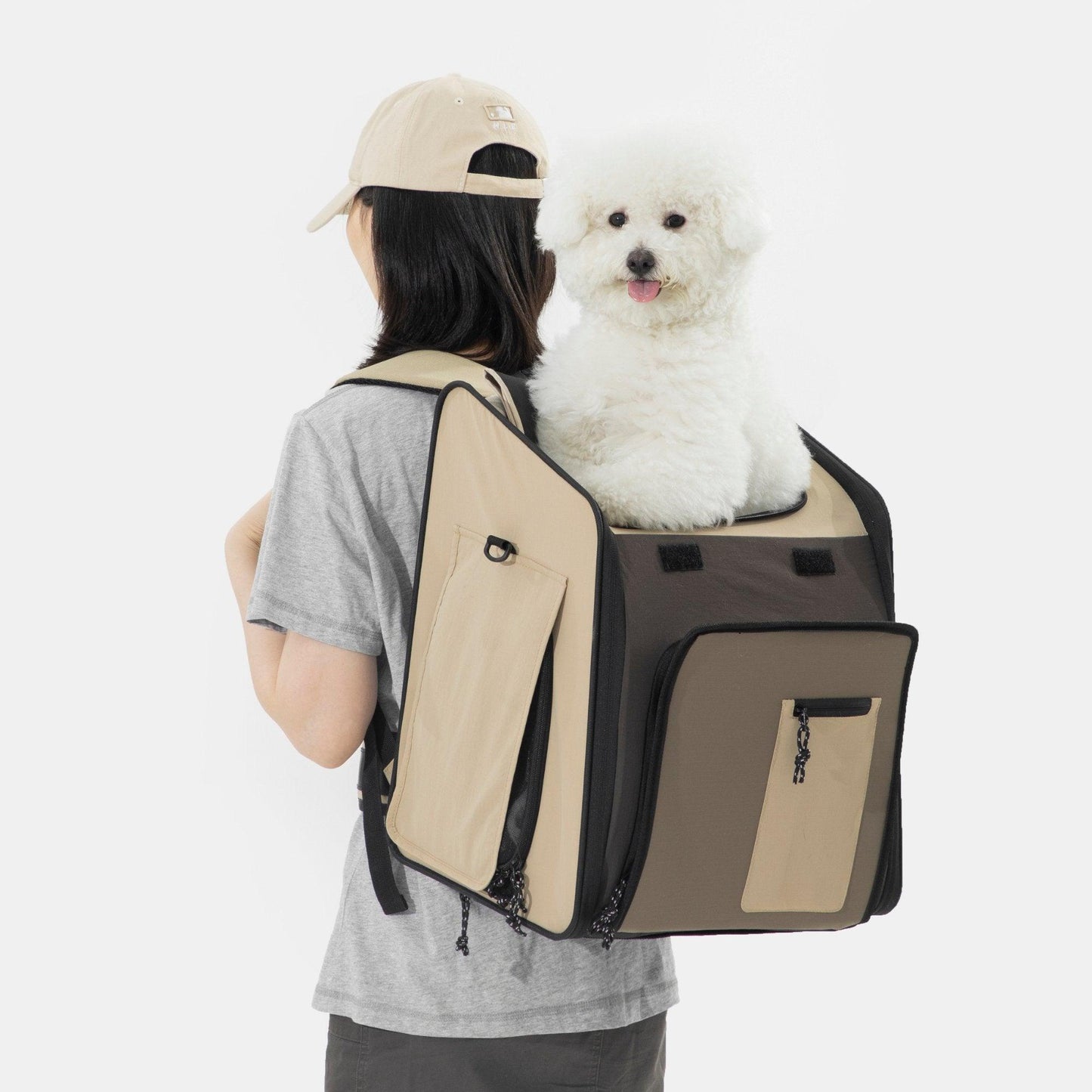 HiDREAM Backpack Pet Carrier (Foldable Tent both side) Features and Cushion Back Support - PetzyMart