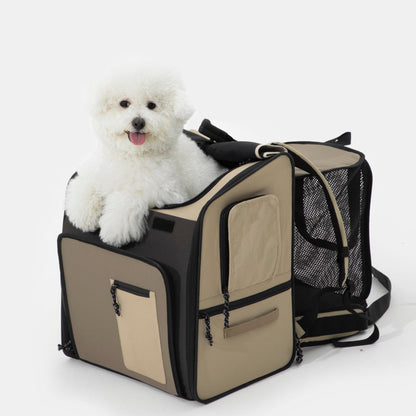 HiDREAM Backpack Pet Carrier (Foldable Tent both side) Features and Cushion Back Support - PetzyMart