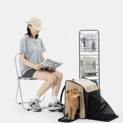 HiDREAM Backpack Pet Carrier (Foldable Tent both side) Features and Cushion Back Support - PetzyMart