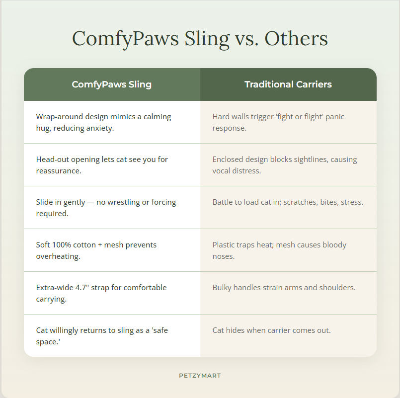 Comfort Sling Cat Carrier for Vet Visits & Stress-Free Transport